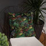 Midnight Mushrooms Square Pillow
