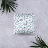 Blue Shroom Square Pillow