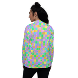 Pastel Psychedelic Squares Bomber Jacket