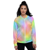 Rainbow Grid Unisex Bomber Jacket