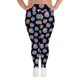 Black Crystal Cluster Plus Size Leggings