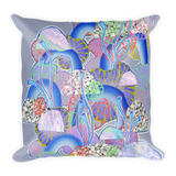 Grey Organism Square Pillow