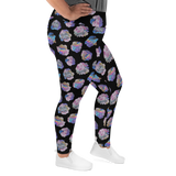 Black Crystal Cluster Plus Size Leggings