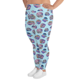 Blue Crystal Cluster Plus Size Leggings