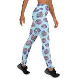 Blue Crystal Cluster Yoga Leggings