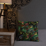 Midnight Mushrooms Square Pillow