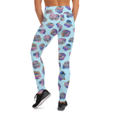 Blue Crystal Cluster Yoga Leggings