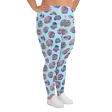 Blue Crystal Cluster Plus Size Leggings
