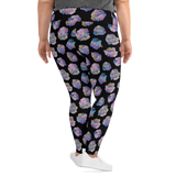 Black Crystal Cluster Plus Size Leggings