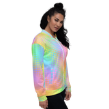 Rainbow Grid Unisex Bomber Jacket
