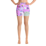 Bubblegum Garden Yoga Shorts