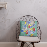 Teal Organism Square Pillow