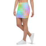Rainbow Grid Mini Skirt