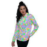 Pastel Psychedelic Squares Bomber Jacket