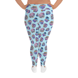 Blue Crystal Cluster Plus Size Leggings
