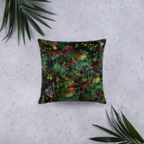 Midnight Mushrooms Square Pillow