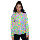 Pastel Psychedelic Squares Bomber Jacket
