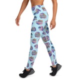 Blue Crystal Cluster Yoga Leggings