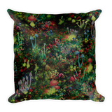 Midnight Mushrooms Square Pillow