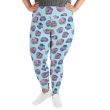 Blue Crystal Cluster Plus Size Leggings