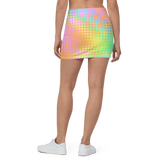 Rainbow Grid Mini Skirt