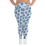 Blue Crystal Cluster Plus Size Leggings