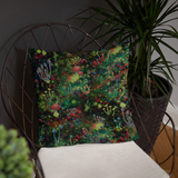 Midnight Mushrooms Square Pillow