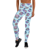 Blue Crystal Cluster Yoga Leggings