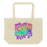 Ableism Rainbow Letters Large organic tote bag