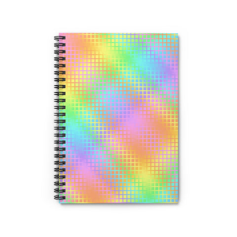 Rainbow Grid Spiral Notebook - Ruled Line