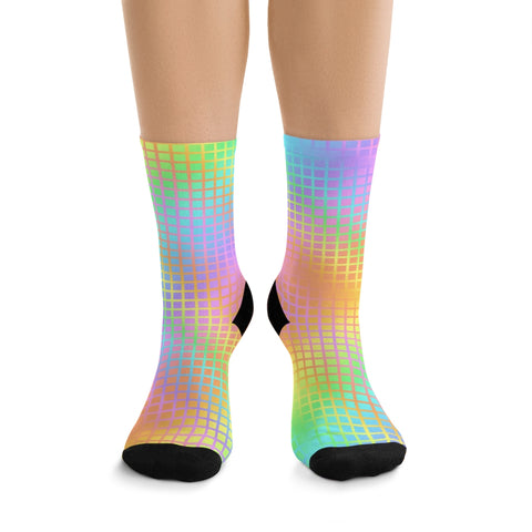 Rainbow Grid Socks