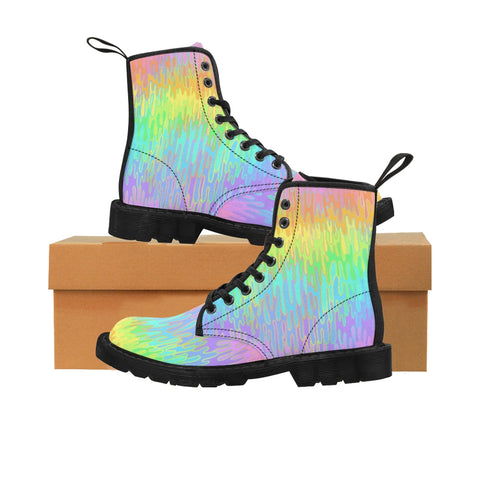 Rainbow Melt Men's Canvas Boots