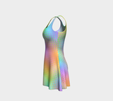Rainbow Grid Flare Dress