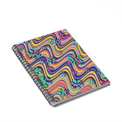 Wavy Daisy Spiral Notebook - Ruled Line