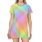 Rainbow Grid T-Shirt Dress
