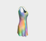 Rainbow Grid Flare Dress