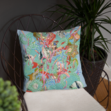 Light Blue Organism Square Pillow