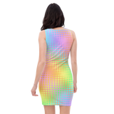 Rainbow Grid Bodycon Dress