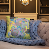 Yellow Organism Square Pillow