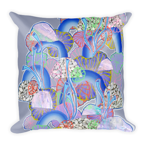 Grey Organism Square Pillow