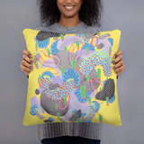 Yellow Organism Square Pillow