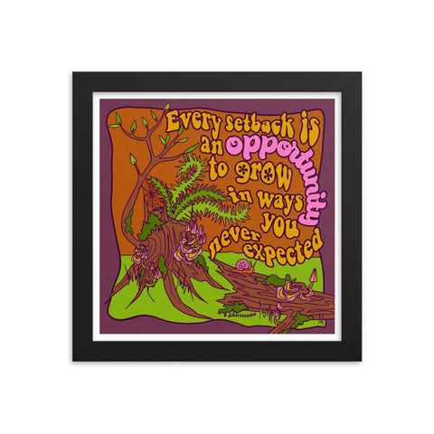 Opportunity to Grow Retro Framed Print