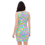 Pastel Psychedelic Squares Bodycon Dress
