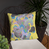 Yellow Organism Square Pillow