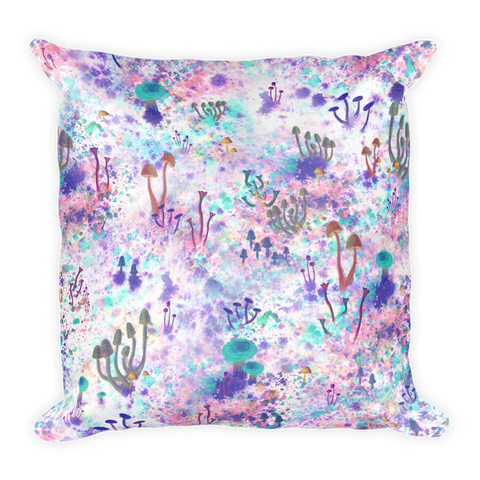 Fairy Fungus Square Pillow