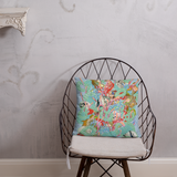 Light Blue Organism Square Pillow