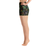 Midnight Mushrooms Yoga Shorts