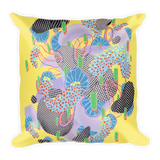 Yellow Organism Square Pillow