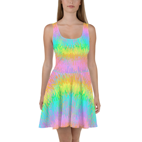 Rainbow Melt Skater Dress