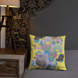 Yellow Organism Square Pillow